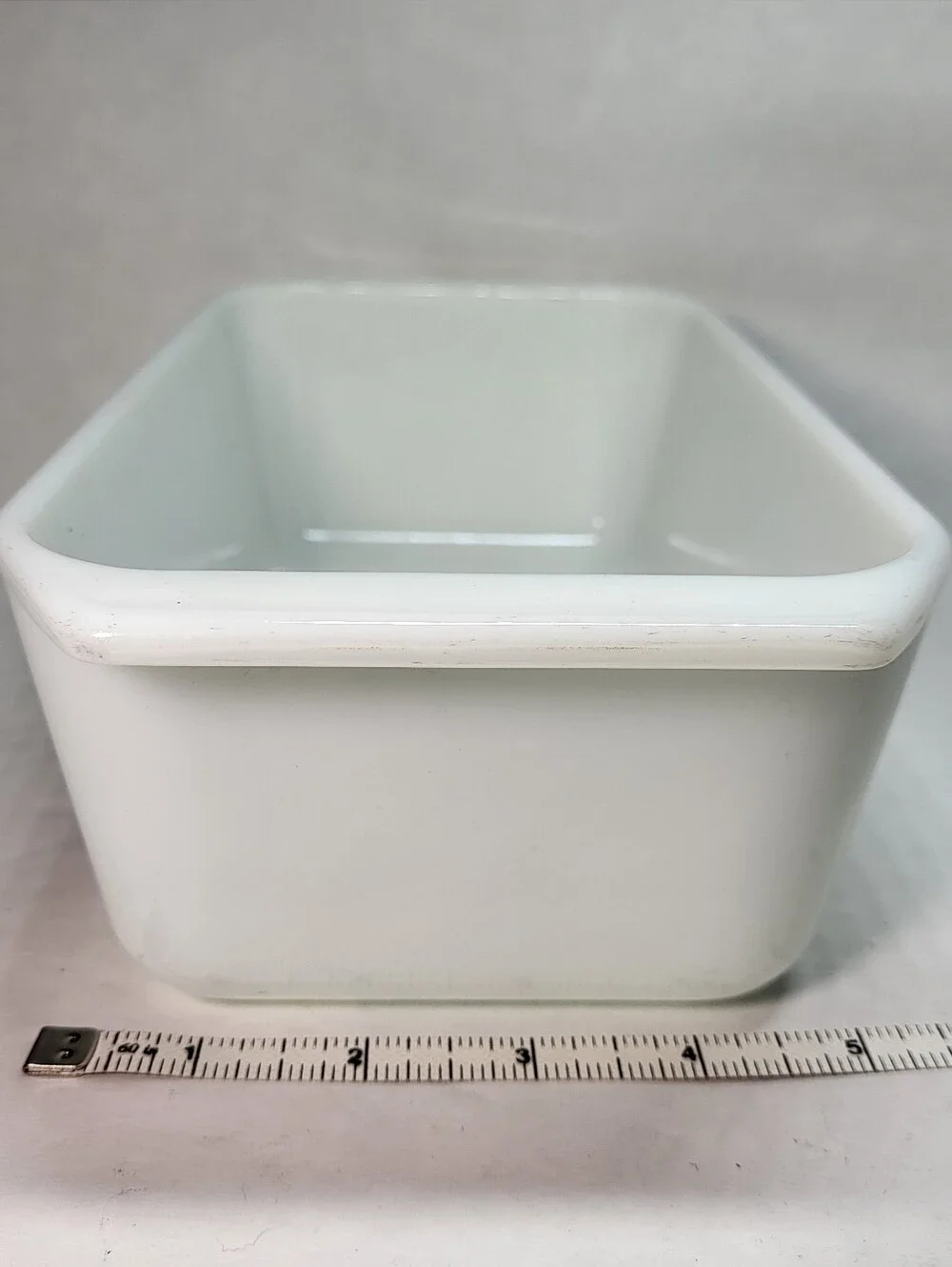 PYREX Opal White Loaf PAN 9x5x3 Ovenware 215-B Milk Glass Baking Dish w/ Handles